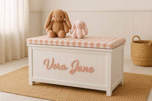 Pink Gingham Toy Box